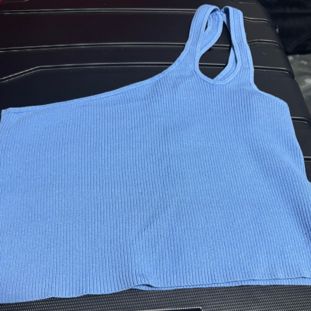 Divided by H&M Blue Ribbed One-Shoulder Top (NWOT)